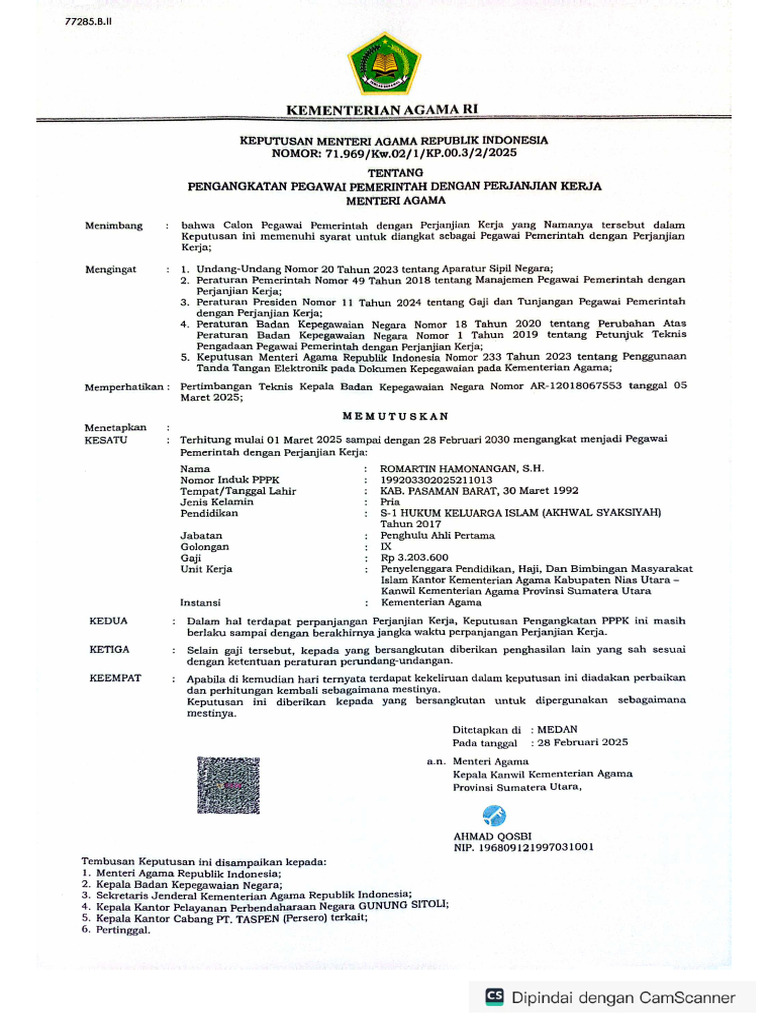 SK Romartin Hamonangan Lubis | PDF