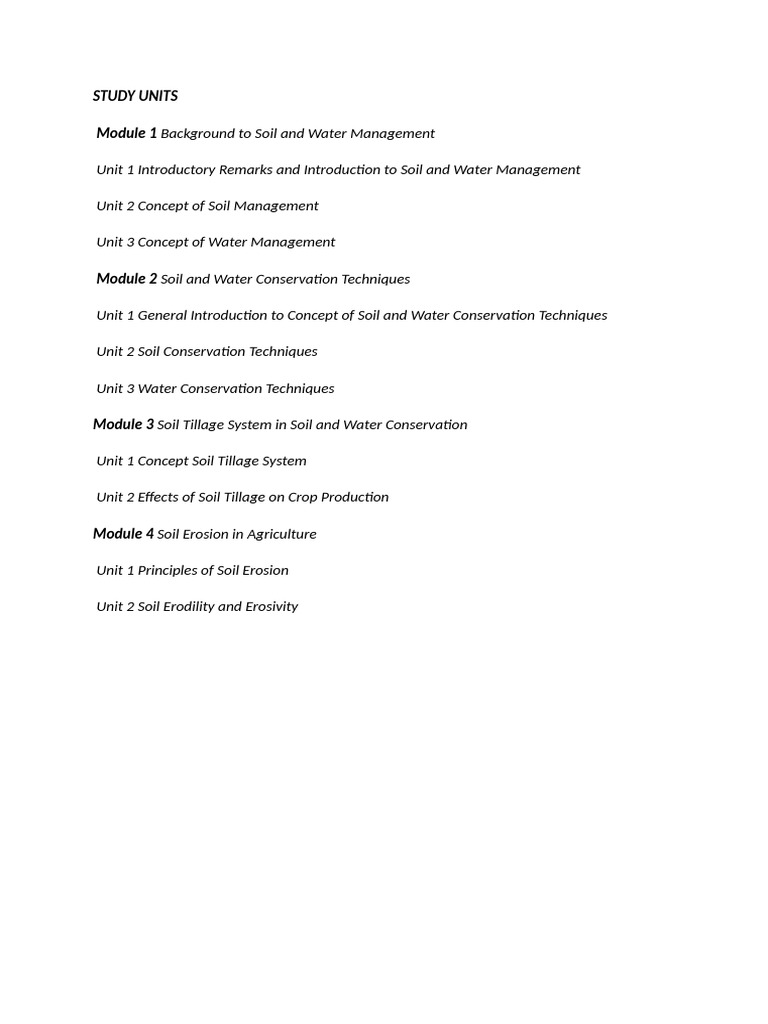 Soil and Water Management | PDF