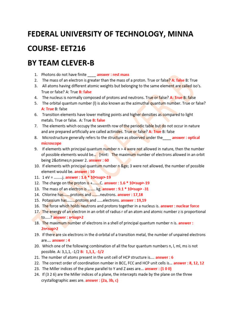 EET216 Exam Questions and Answers | PDF | Crystal Structure | P–N Junction