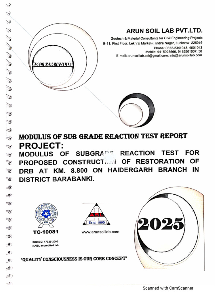 Kanhupur Bridge K Value Testing Report | PDF