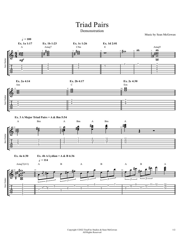 Jazz Guitar Triad Pairs Guide | PDF | Musical Compositions | Musical ...