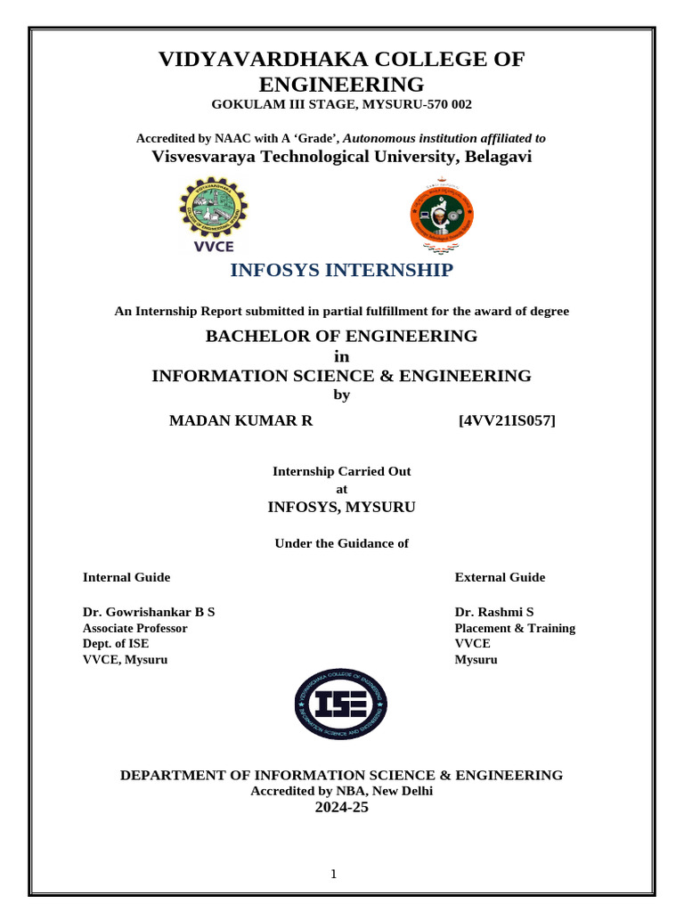 Infosys Internship Report - Madan Kumar R | PDF | Java Script | World ...