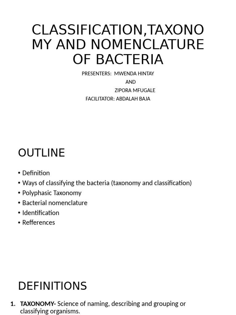 Bacterial Classification and Nomenclature | PDF | Bacteria | Prokaryote