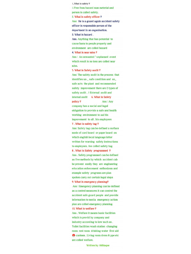Hse Imt Questions | PDF