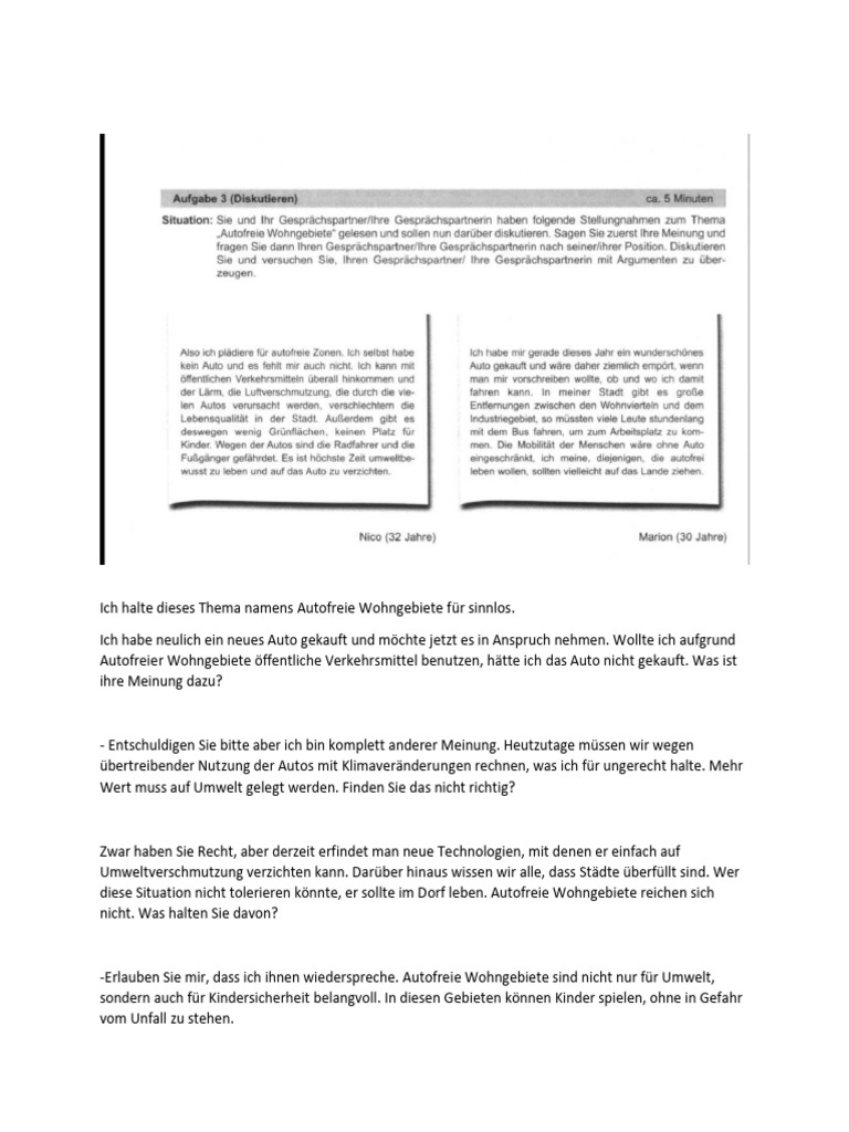 Sprechen Teil 3 | PDF