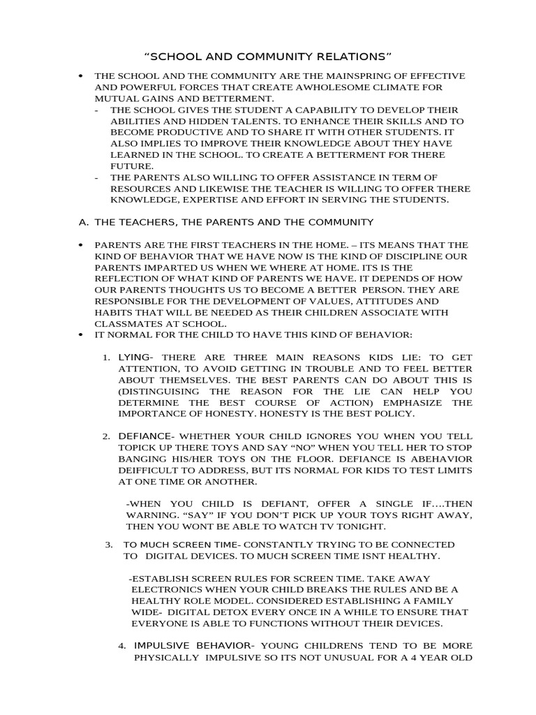 School and Community Relations | PDF | Knowledge | Disciplines