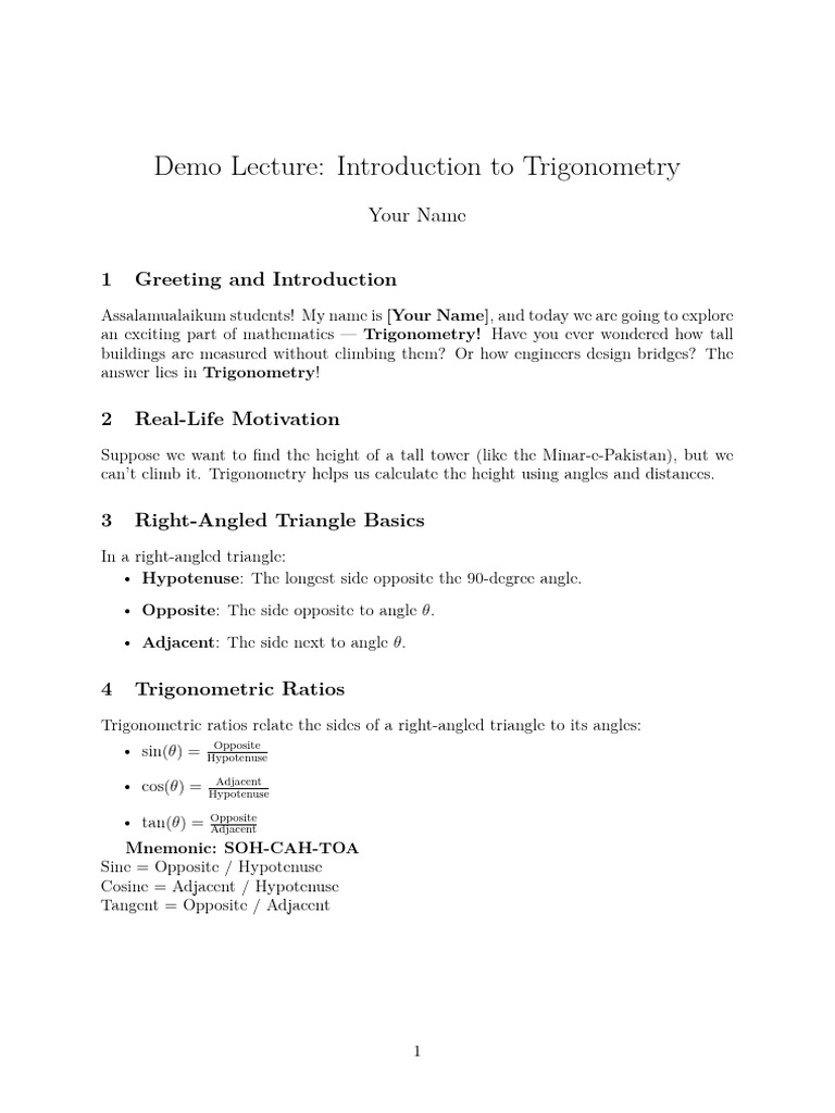 Intro to Trigonometry Basics | PDF | Trigonometry | Geometry