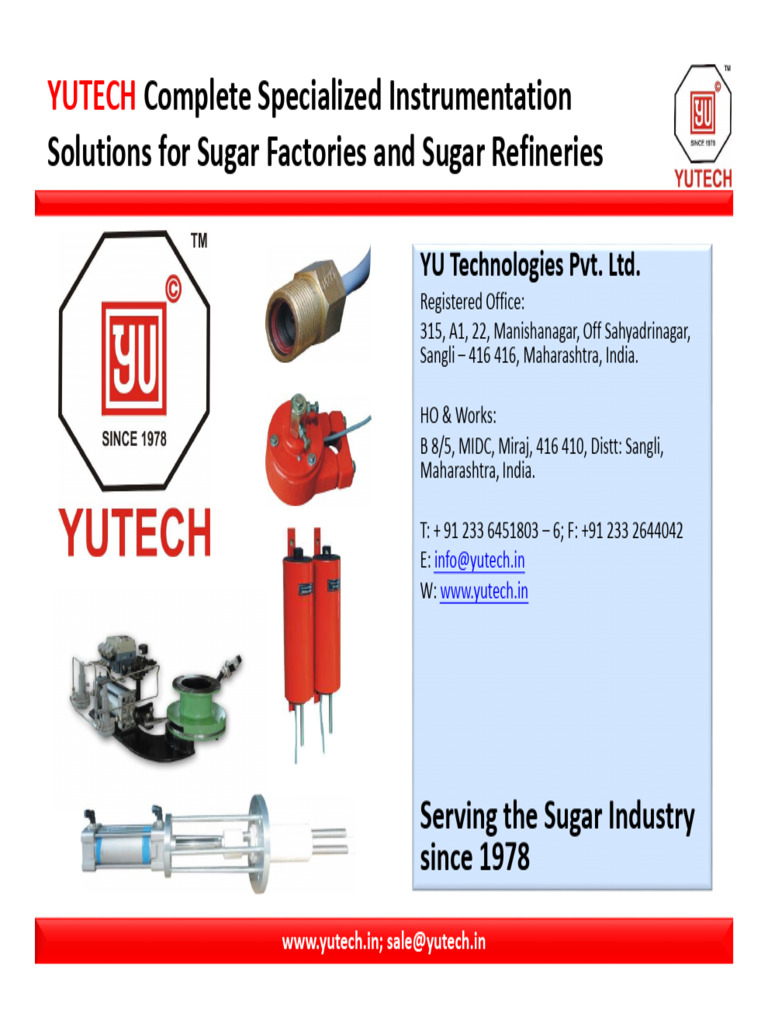 Specialized Instruments For Sugar Industry | PDF | Actuator ...
