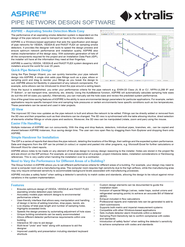 ASPIRE Pipe Network Design Software | PDF | Computer File | Pipe (Fluid ...