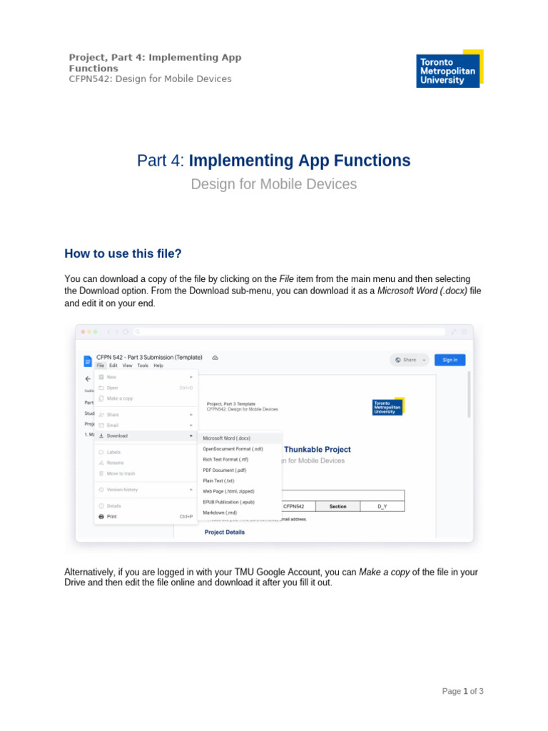 CFPN 542 - Part 4 Submission (Completed) | PDF | Mobile App | Computer File