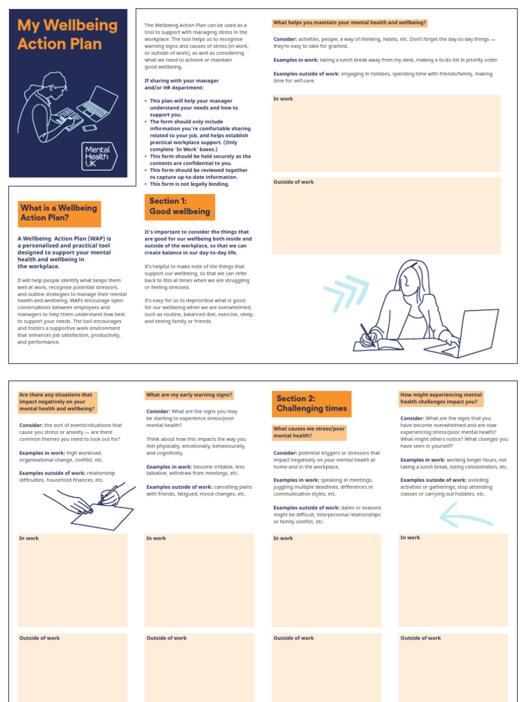 Workplace Wellbeing Action Plan Guide | PDF | Mental Health | Stress ...