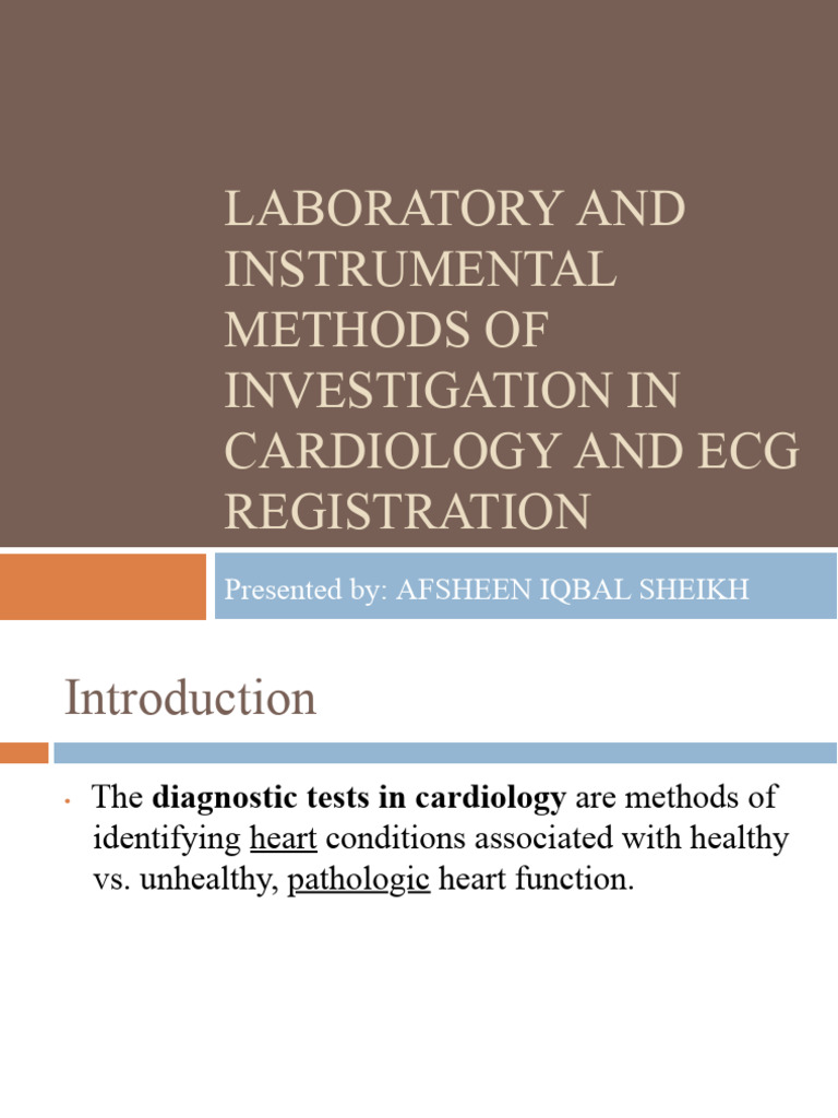 Laboratory and Instrumental Methods of Investigation in Cardiology ...