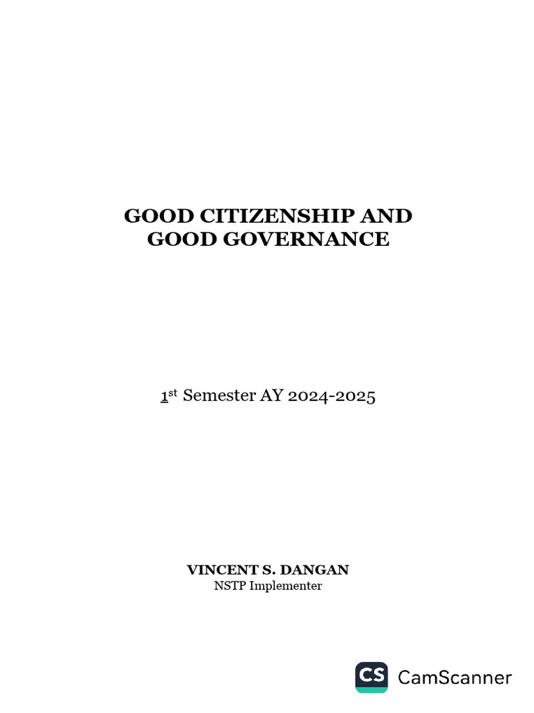 Good Citizenship and Governance Guide | PDF | Governance | Citizenship