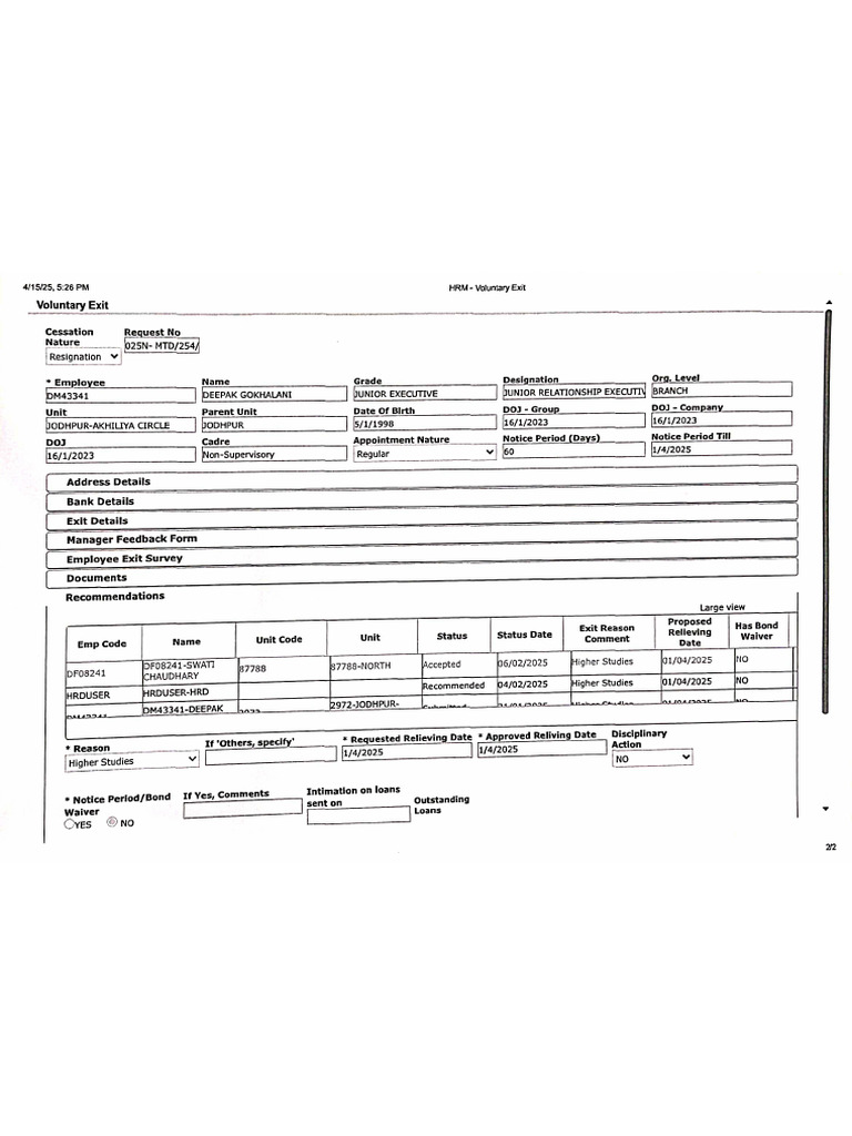 Resignation Acceptance | PDF