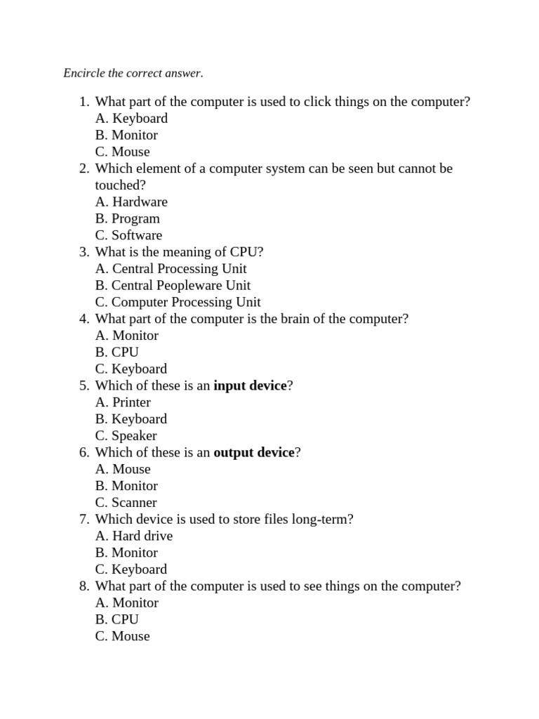 Computer and English 2 | PDF | Computer Keyboard | Computer Hardware