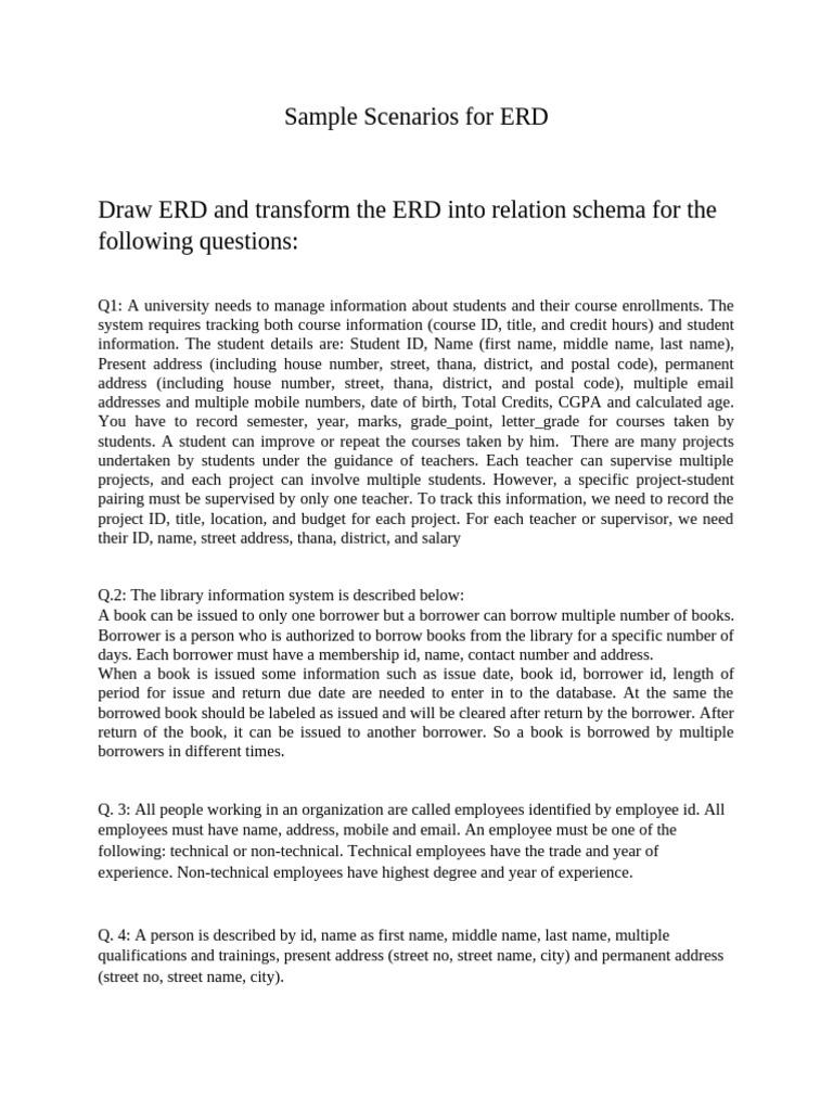 ERD Design and Relation Schema Guide | PDF | Course Credit | Teachers