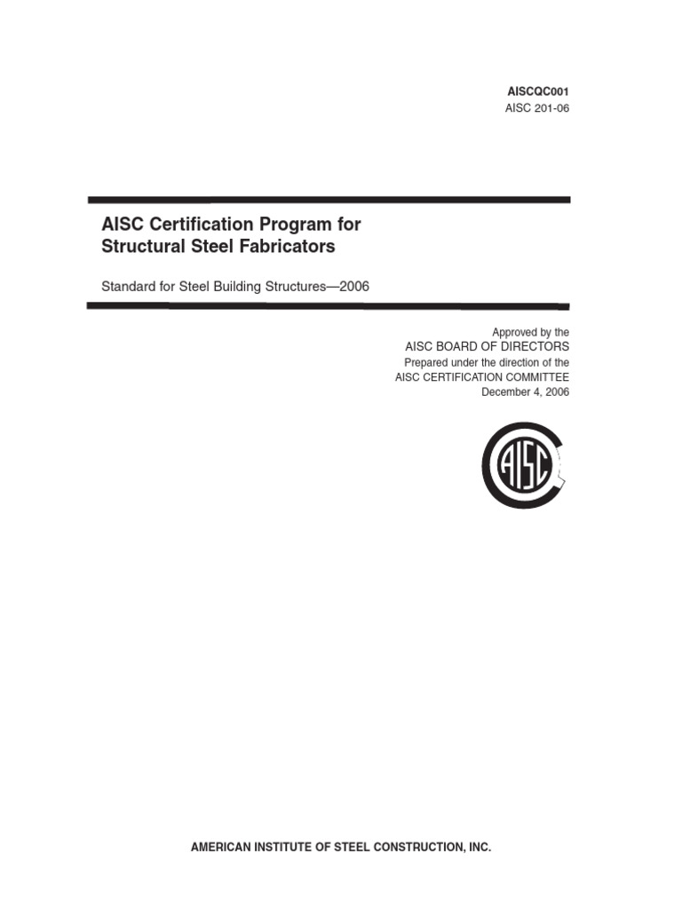 AISC Certification Program Overview | PDF | Quality Assurance | Business