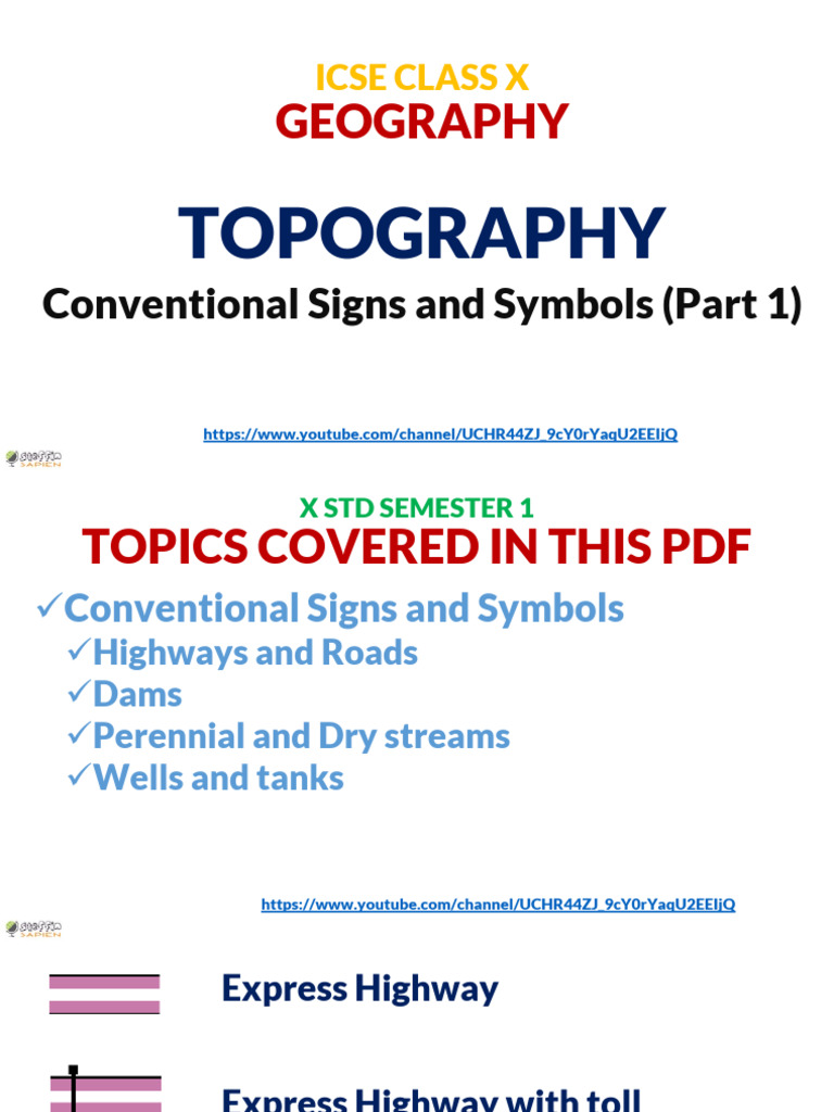 Conventional Signs and Symbols Guide | PDF | Bodies Of Water | Water ...