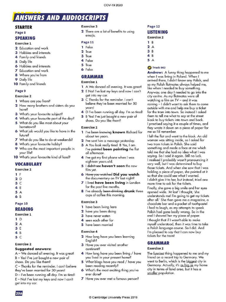 Open World b2 Answer Key | PDF