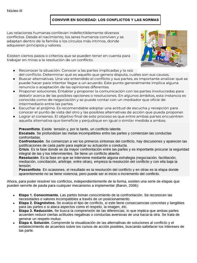 Resolución de Conflictos y Normas Sociales | PDF | Conflicto (proceso ...