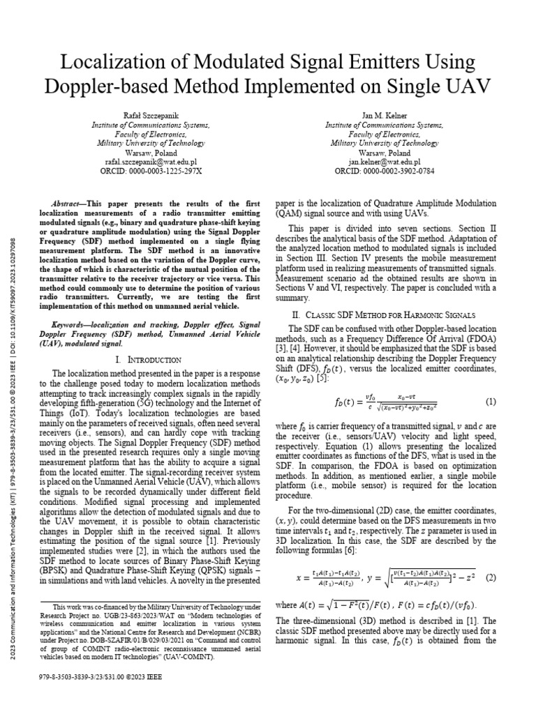 UAV-Based Localization of Modulated Signals | PDF | Radio | Computer ...