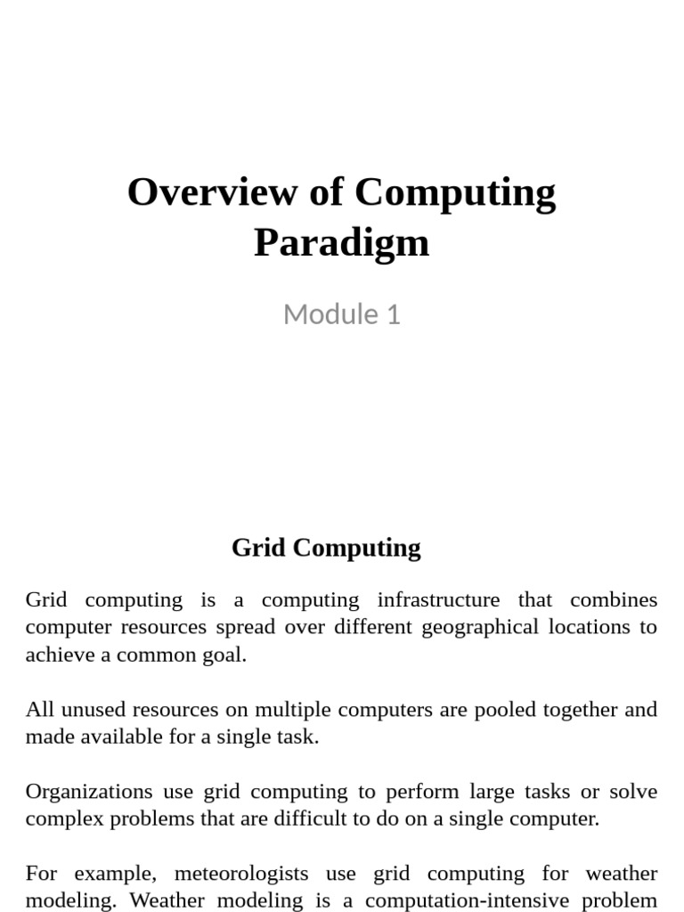 Overview of Computing Paradigms Explained | PDF | Web Service | Cloud ...