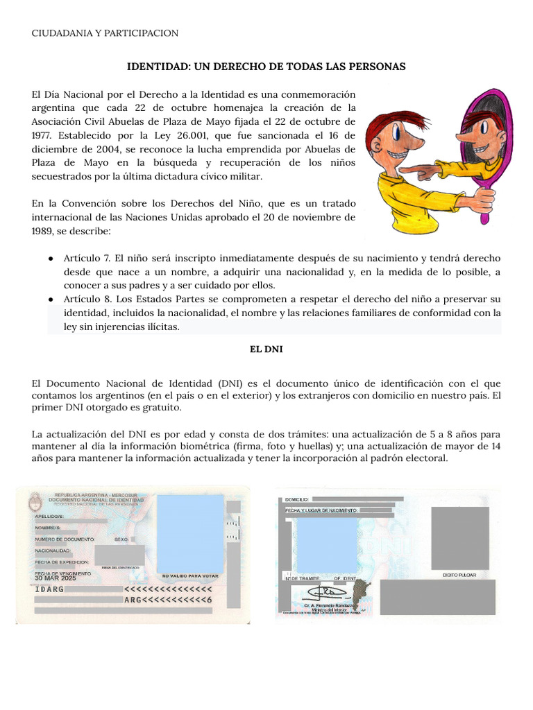 Derecho a la Identidad en Argentina | PDF | Gobierno y personalidad