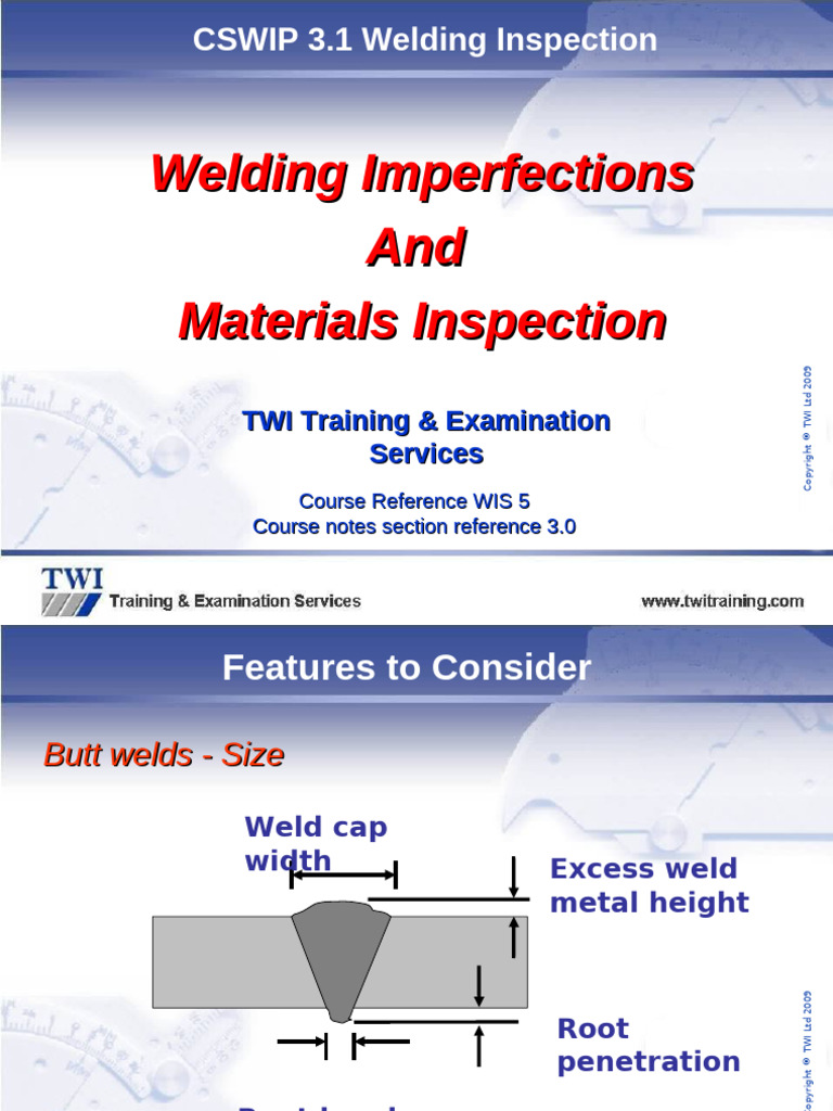 3.0 Welding Imperfections and Material Inspection | PDF | Welding ...