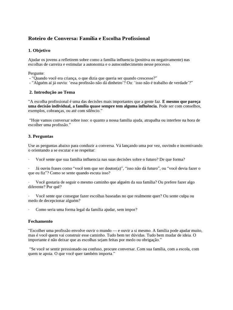 Influência Familiar na Escolha Profissional | PDF