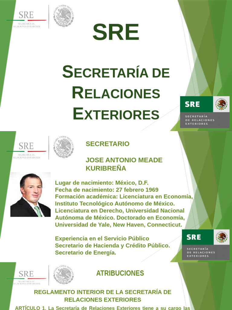 SRE Presentacion | PDF | México | Gobierno