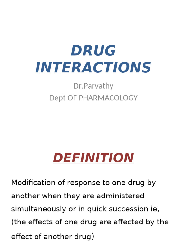 Drug Interaction | PDF