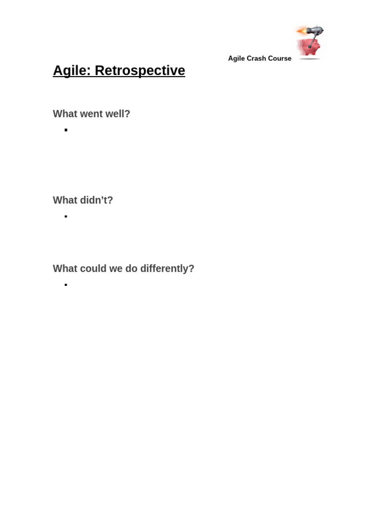 Agile Retrospective Template | PDF