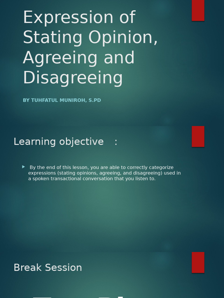 Stating Opinions: Agreeing & Disagreeing | PDF