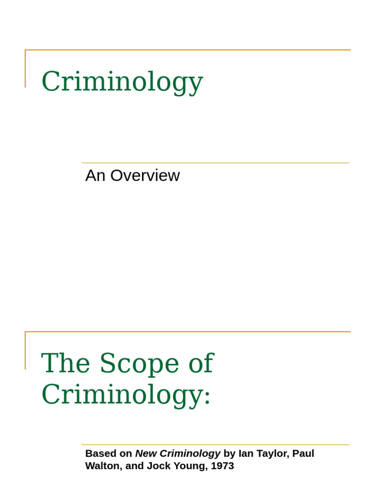 Understanding Criminology's Scope and Dynamics | PDF | Criminology ...
