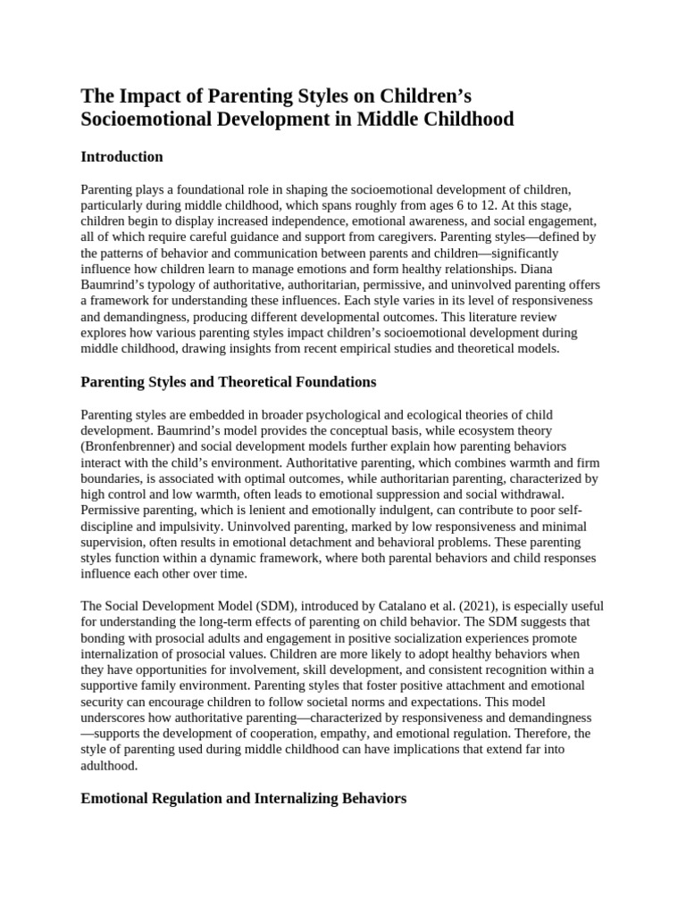 Parenting Styles and Child Development | PDF | Parenting ...