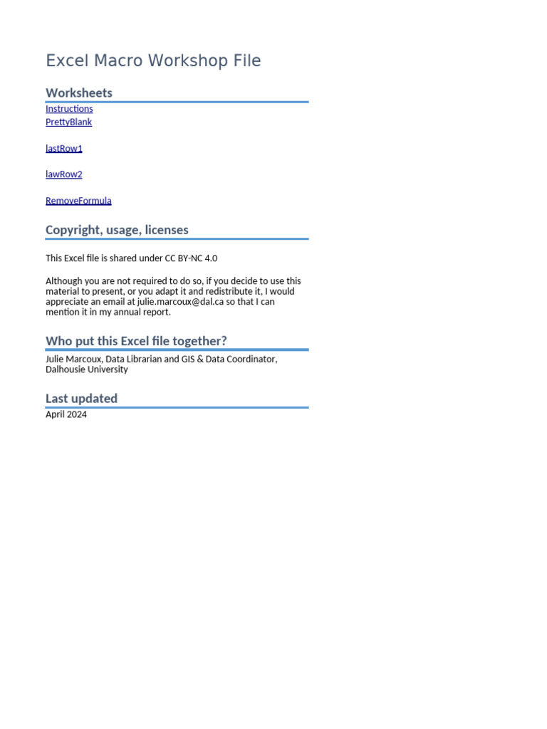 Excel Macro Workshop Instructions | PDF | Spreadsheet | Microsoft Excel