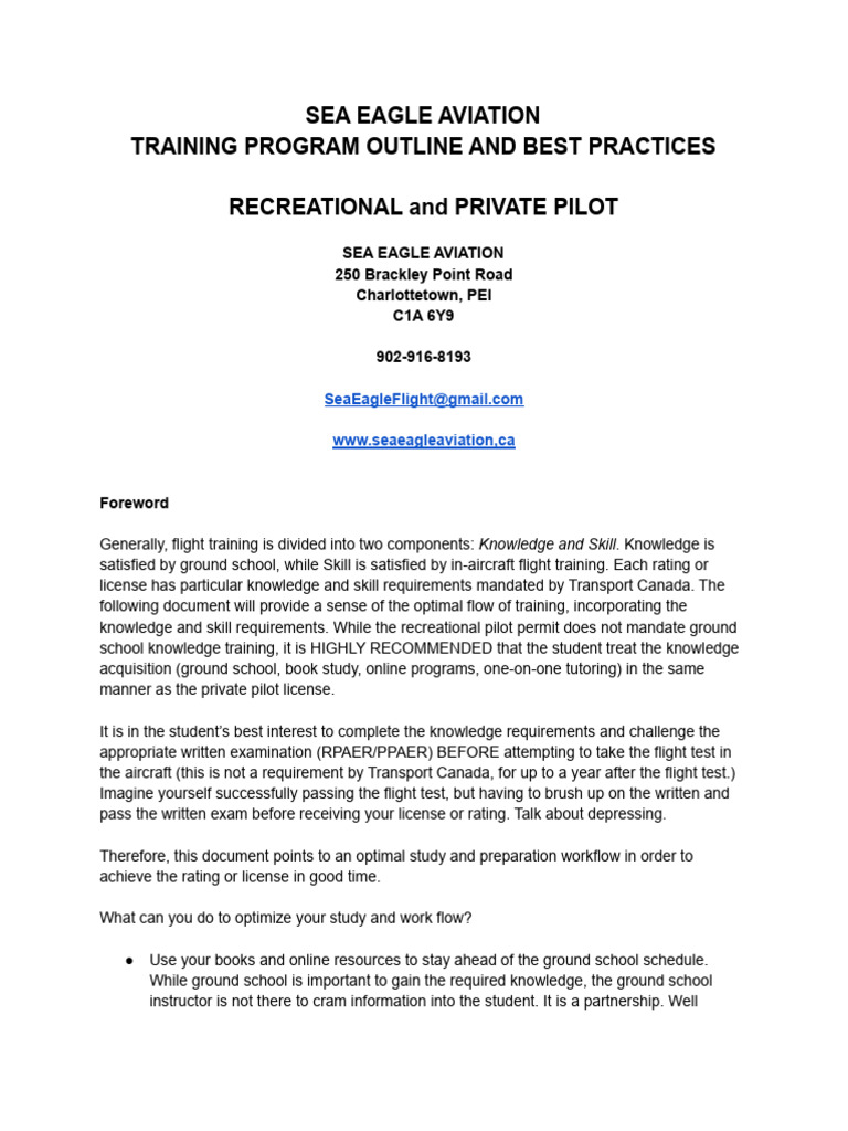 Private Pilot License Training Costs | PDF | Flight Instructor ...