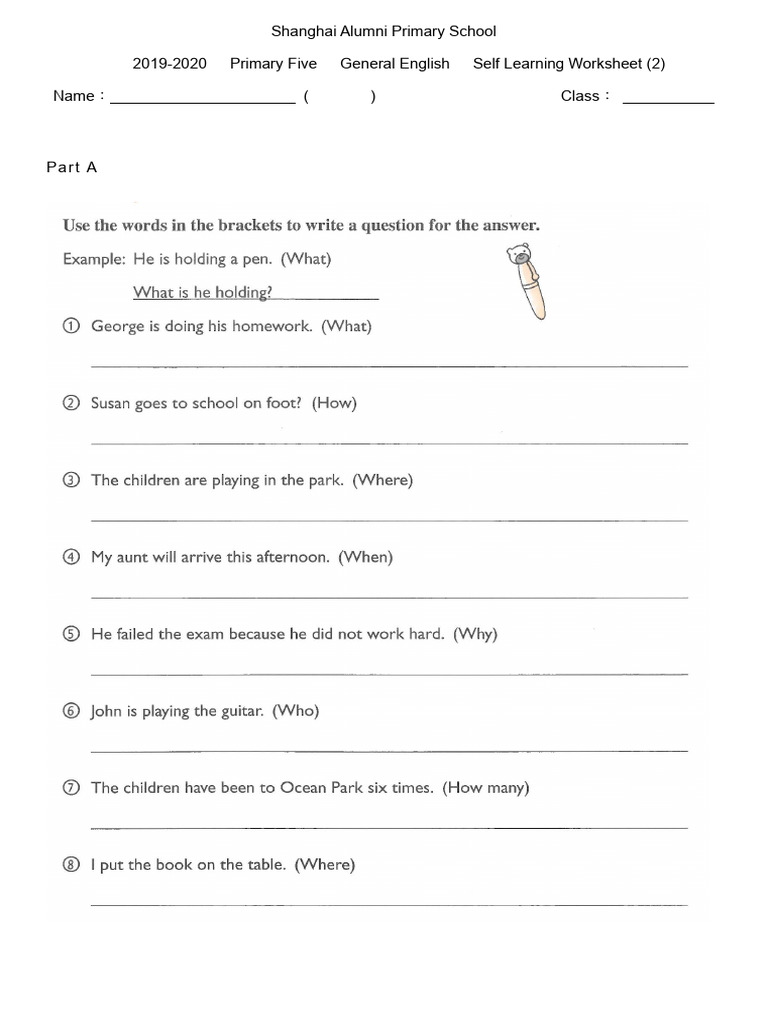 Primary 5 English Self Study Worksheet | PDF