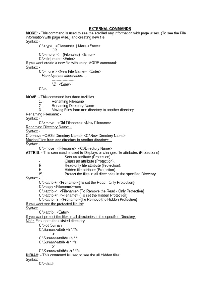 External Command Usage Guide | PDF | Computer File | Menu (Computing)