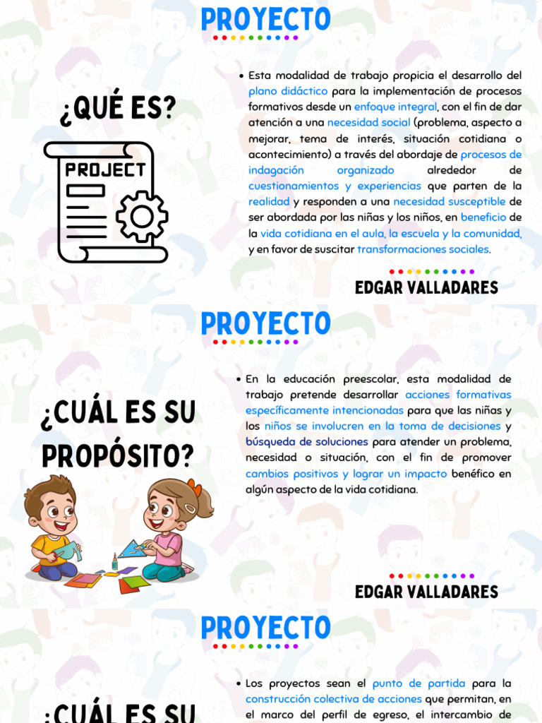 Proyectos de Aprendizaje en Preescolar | PDF | Educación de la primera ...