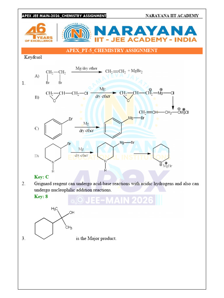 JEE Main 2026 Chemistry Assignment Guide | PDF | Chemical Substances ...