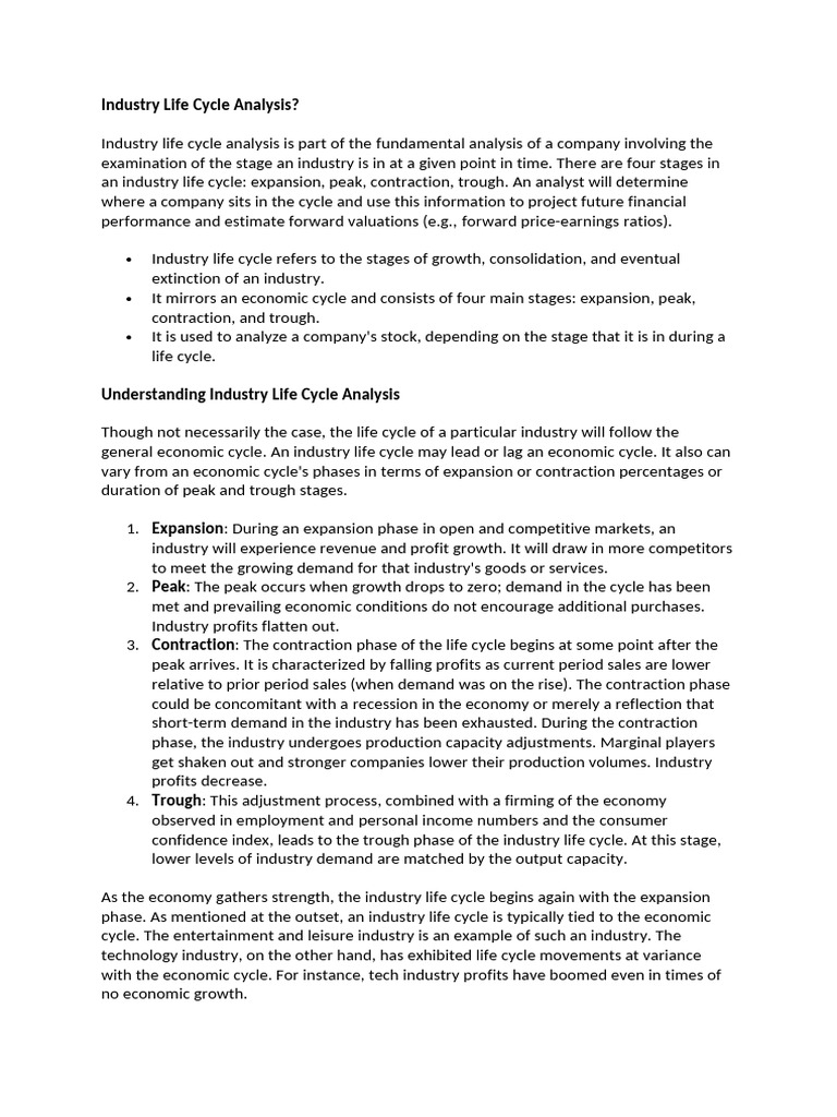 Understanding Industry Life Cycles | PDF | Recession | Business Cycle
