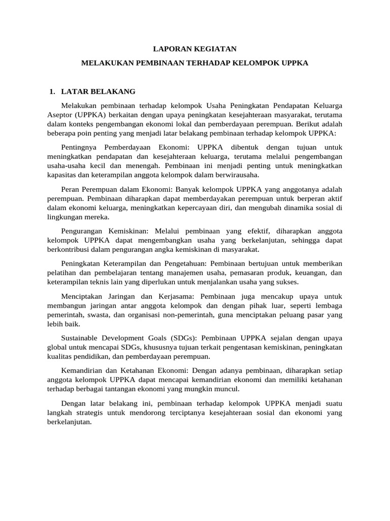 Pembinaan UPPKA untuk Kesejahteraan Ekonomi | PDF