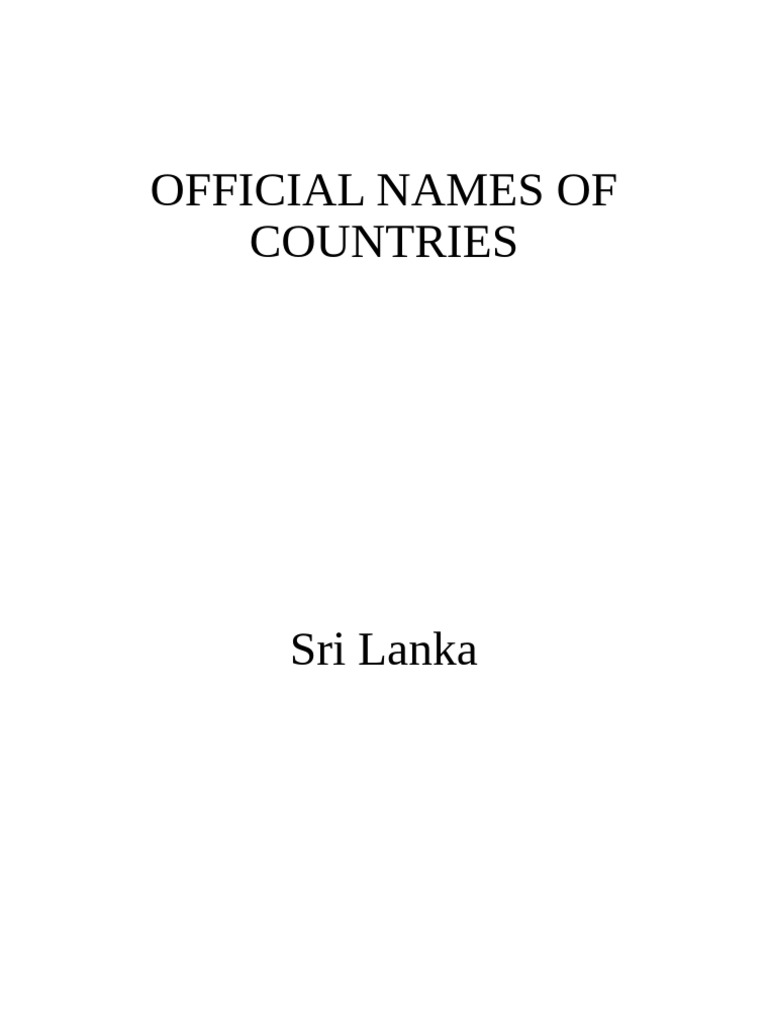 Official Names of Countries | PDF