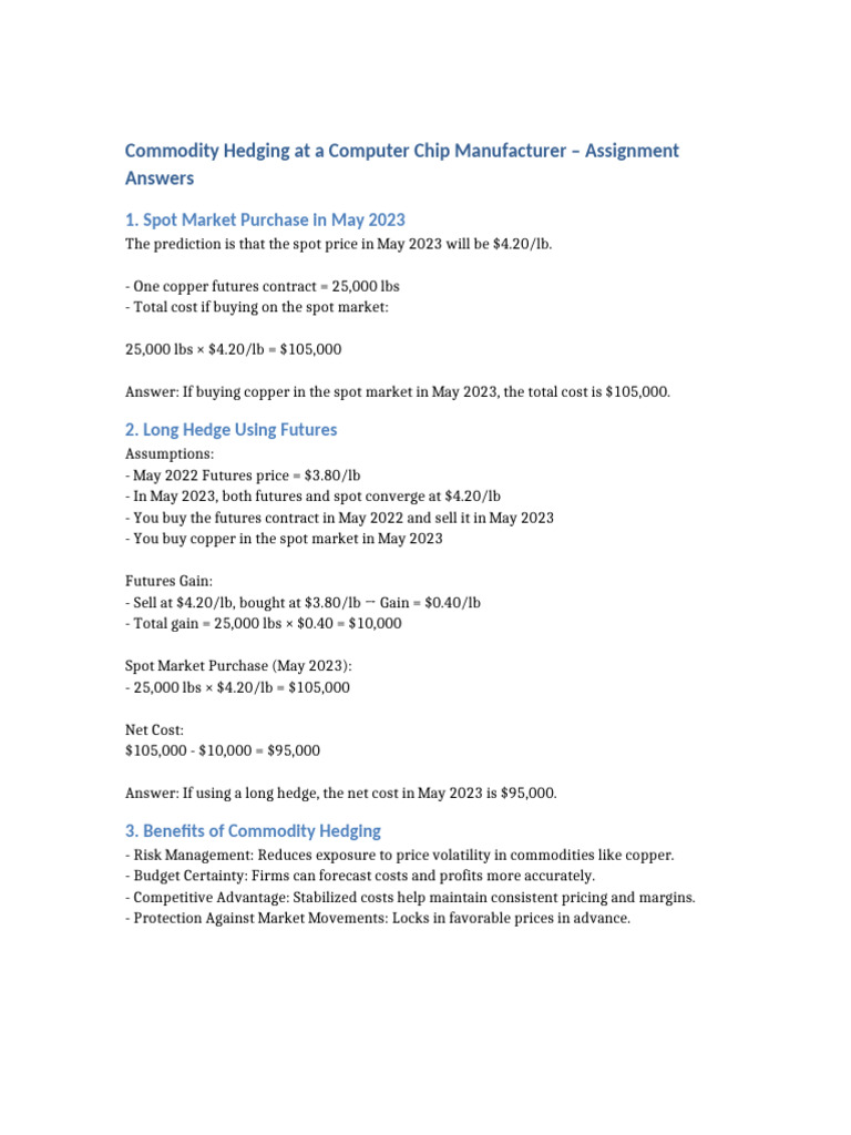 Commodity Hedging Strategies Explained | PDF