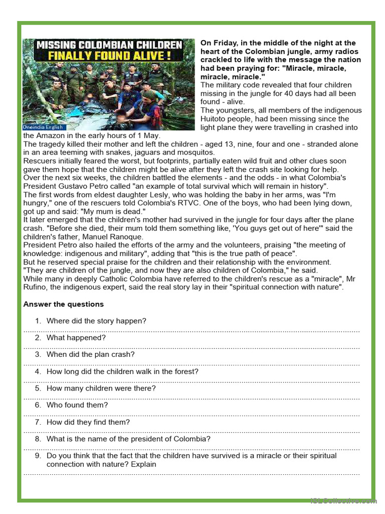 Miracle Rescue of Lost Jungle Children | PDF
