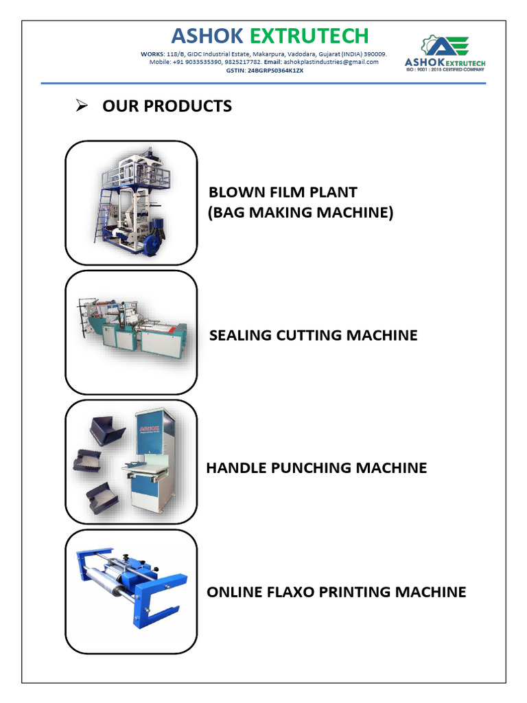 Ashok Extrutech: Plastic Machinery Solutions | PDF