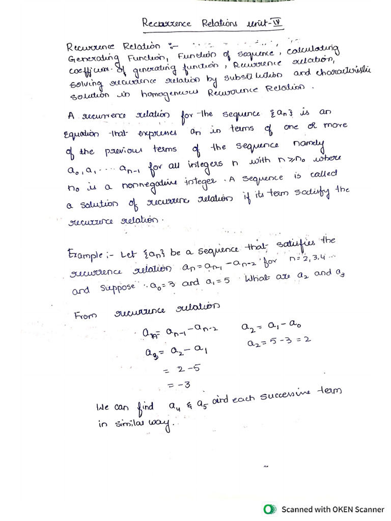 Unit IV MFIT Recurrence Relation | PDF