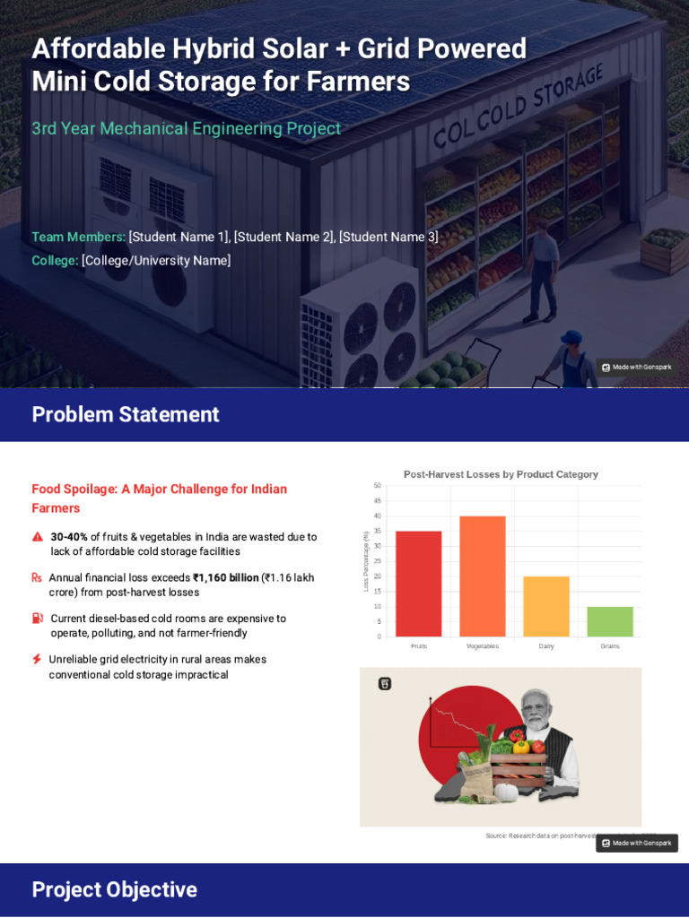 Solar-Powered Cold Storage for Farmers | PDF | Energy Storage | Solar Power