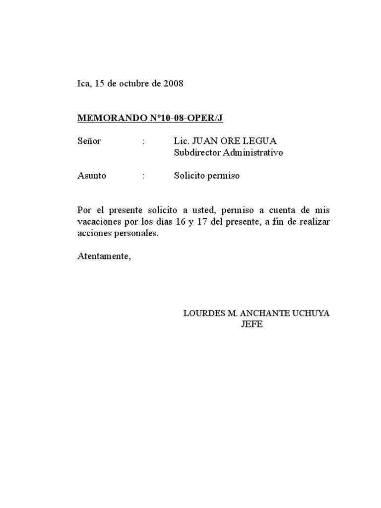 Ejemplo de Memorandum PDF